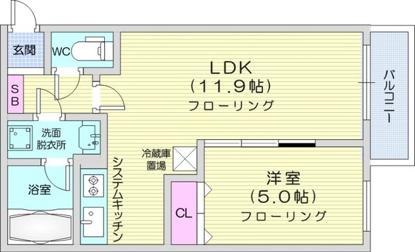 発寒南駅 徒歩3分 4階の物件間取画像